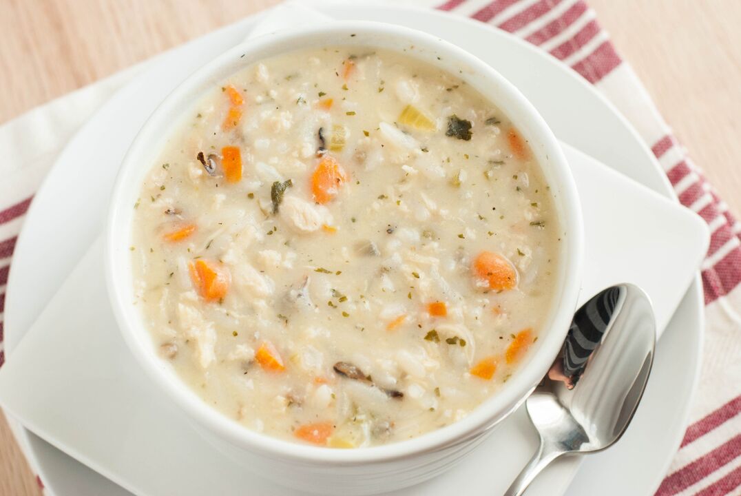 Soupe de riz et de lait pour la gastrite.